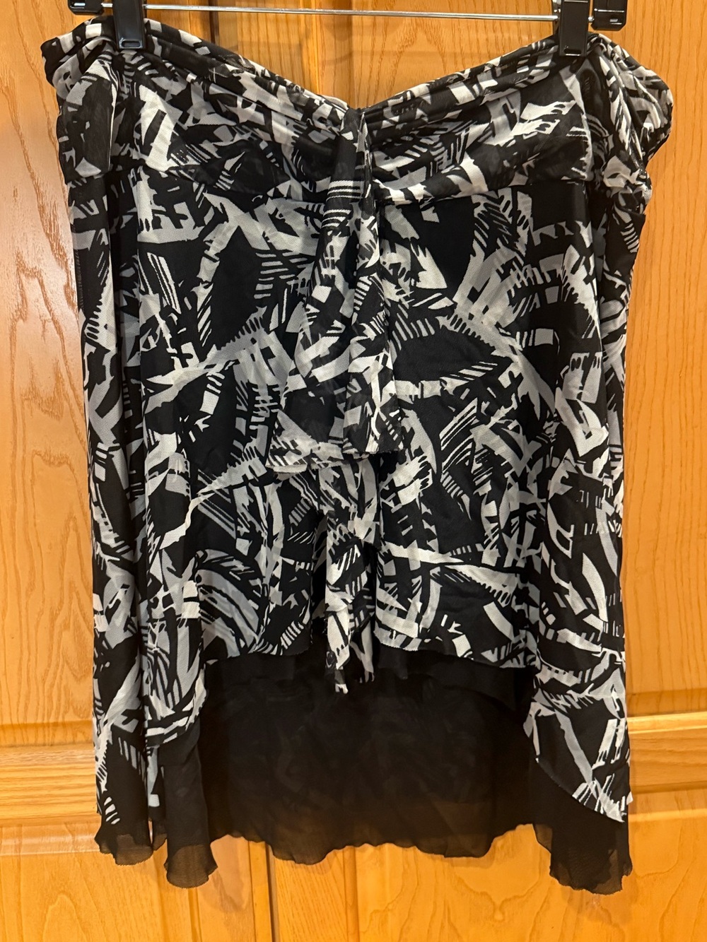Profile by Gottex Swim Skirt Coverup Black White Geometric Print Size Large